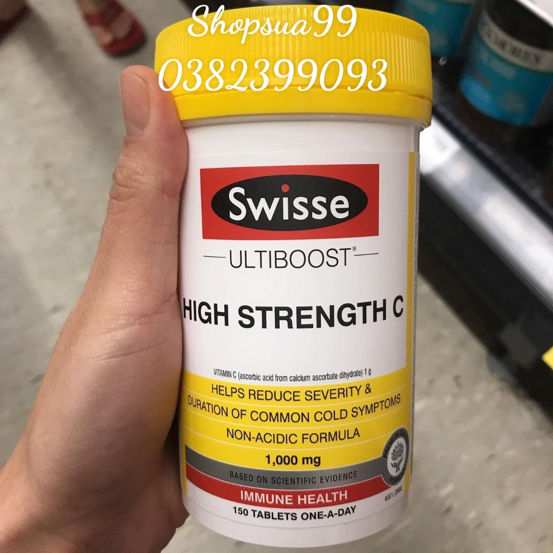 vitamin C hàm lượng cao Swisse Ultiboost High Strength C 1000mg 150 Tablets