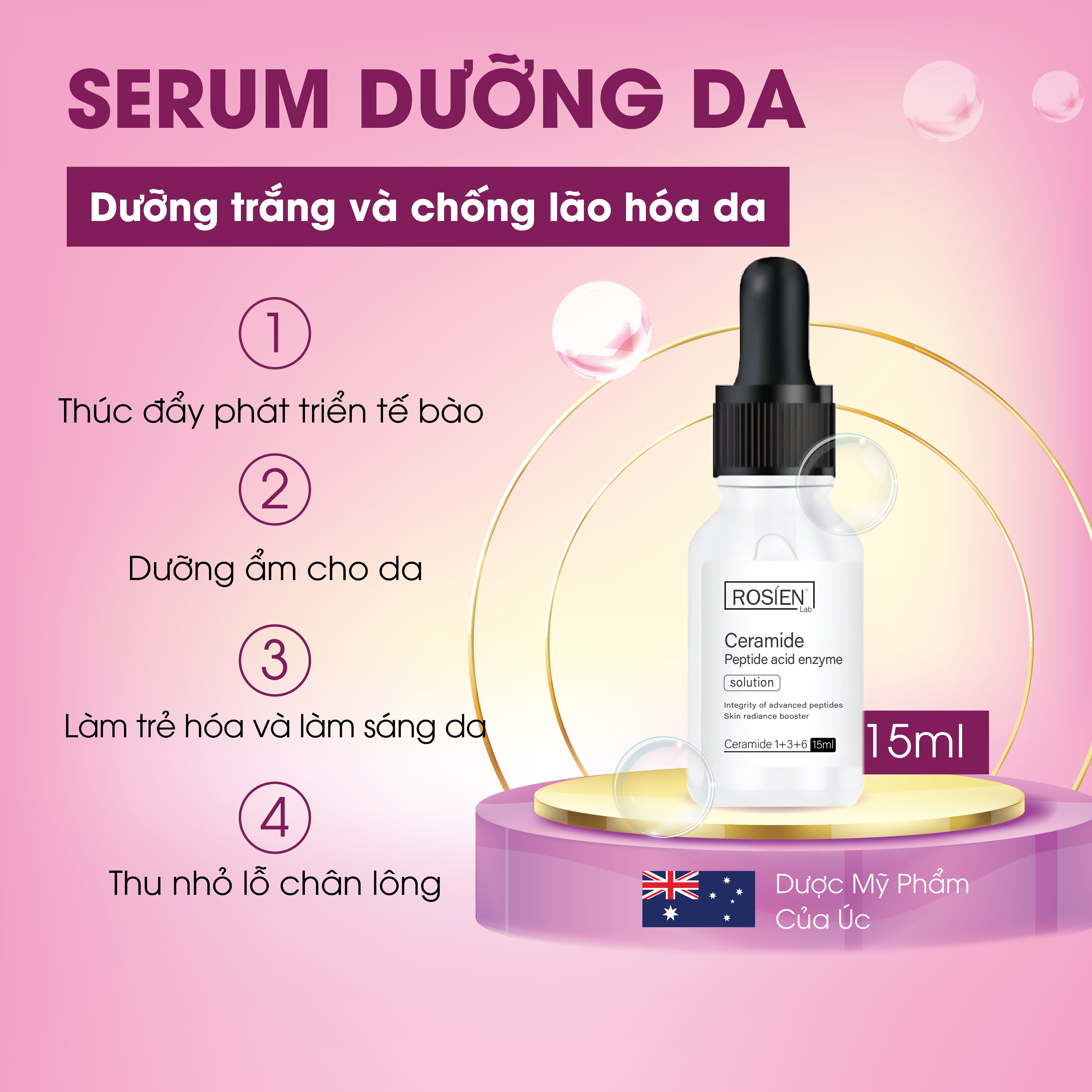 Serum Dưỡng Da Rosien - Ceramide Peptide Acid Enzyme Solution 15Ml.