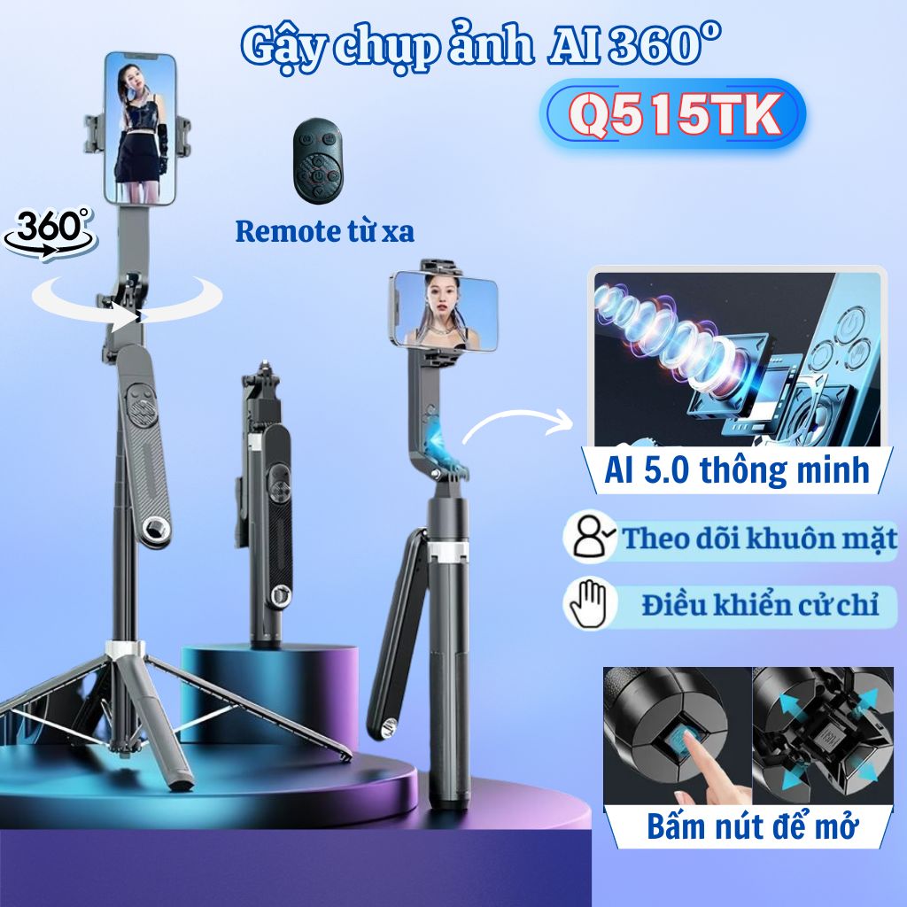 Gậy Chụp Ảnh Chống Rung Gimbal Xoay 360 Độ Điện Thoại Q18 Gimbal Điện Thoại Giá Rẻ Gymbal Quay Video