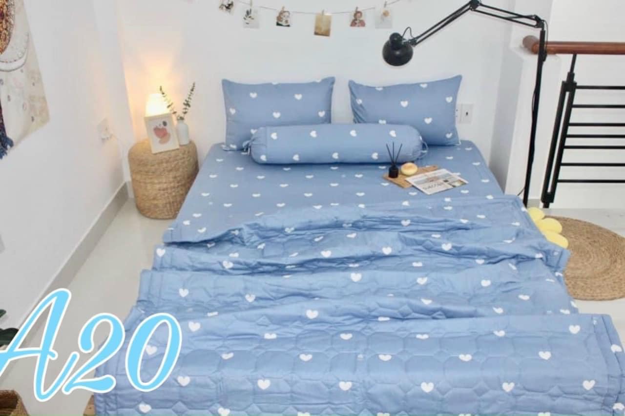 Bộ Ra Nệm THẮNG LỢI chính hãng 100% chuẩn logo 4 món| Drap coton Thắng Lợi mềm mịn không xù lông