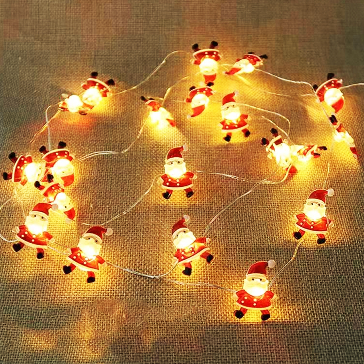 Dây đèn ông già noel chiều dài 2m dải đèn led trang trí mùa Noel giáng sinh dây đèn trang trí cây th