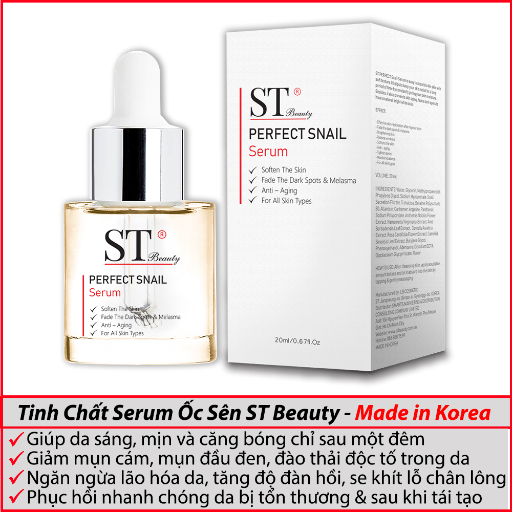 St Beauty Serum Ốc Sên Korea - Phục Hồi & Tái Tạo Da – Ngừa Mụn - Chống Lão Hóa