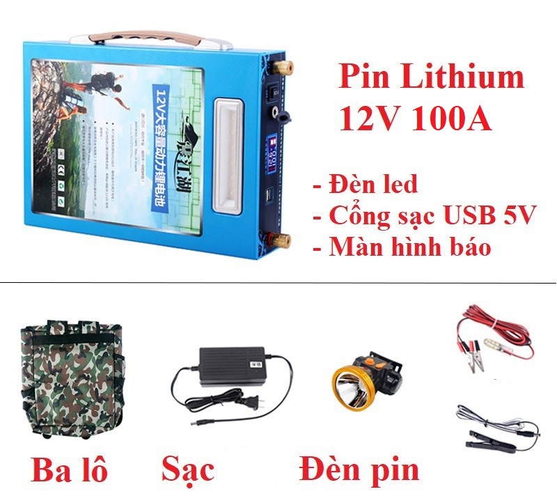 Pin lithium 12V - 100Ah - Pin lithium 12V - 100Ah - Tây Nguyên Shopping phụ kiện chuyên dành cho xe ô tô