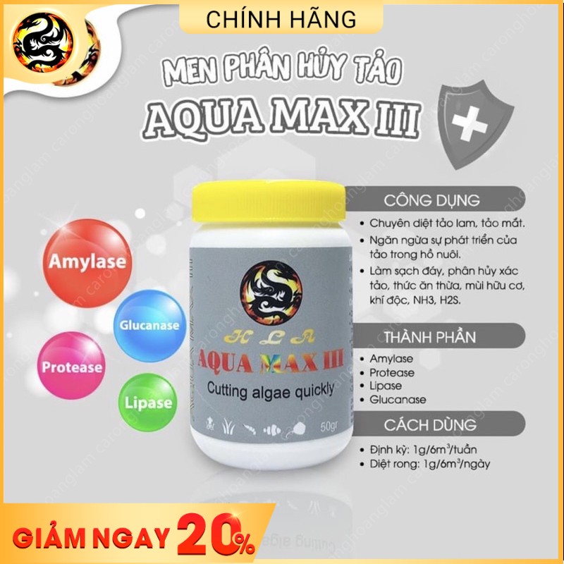 Men Diệt Tảo Rong Rêu Hồ Cá Cảnh AQUA MAX 3 dùng cho tất cả các loại hồ cá cảnh