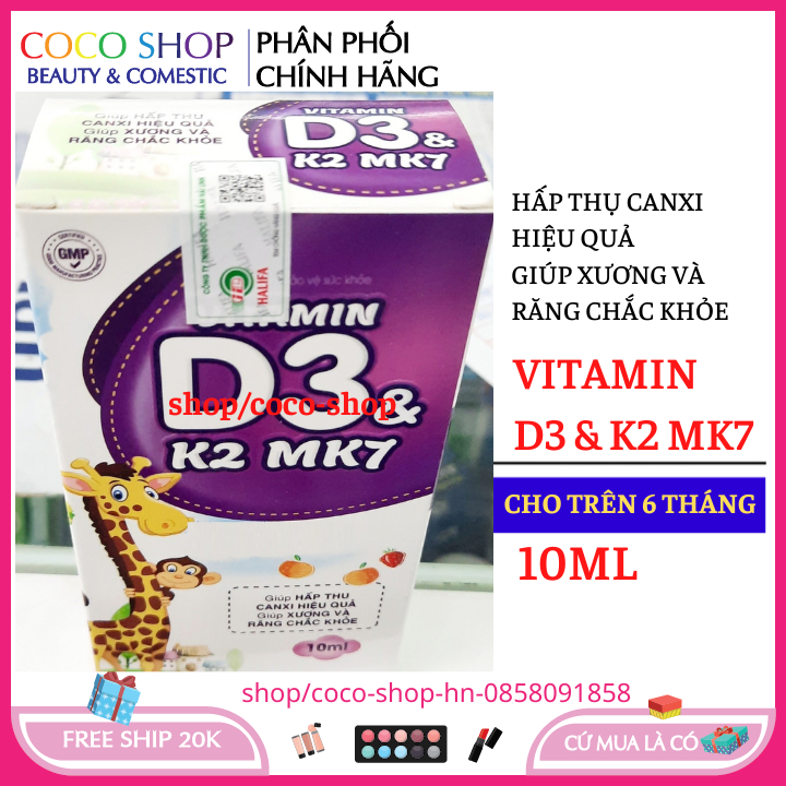 Vitamin D3 K2 MK7 giúp tăng chiều cao chống còi xương 10 ml