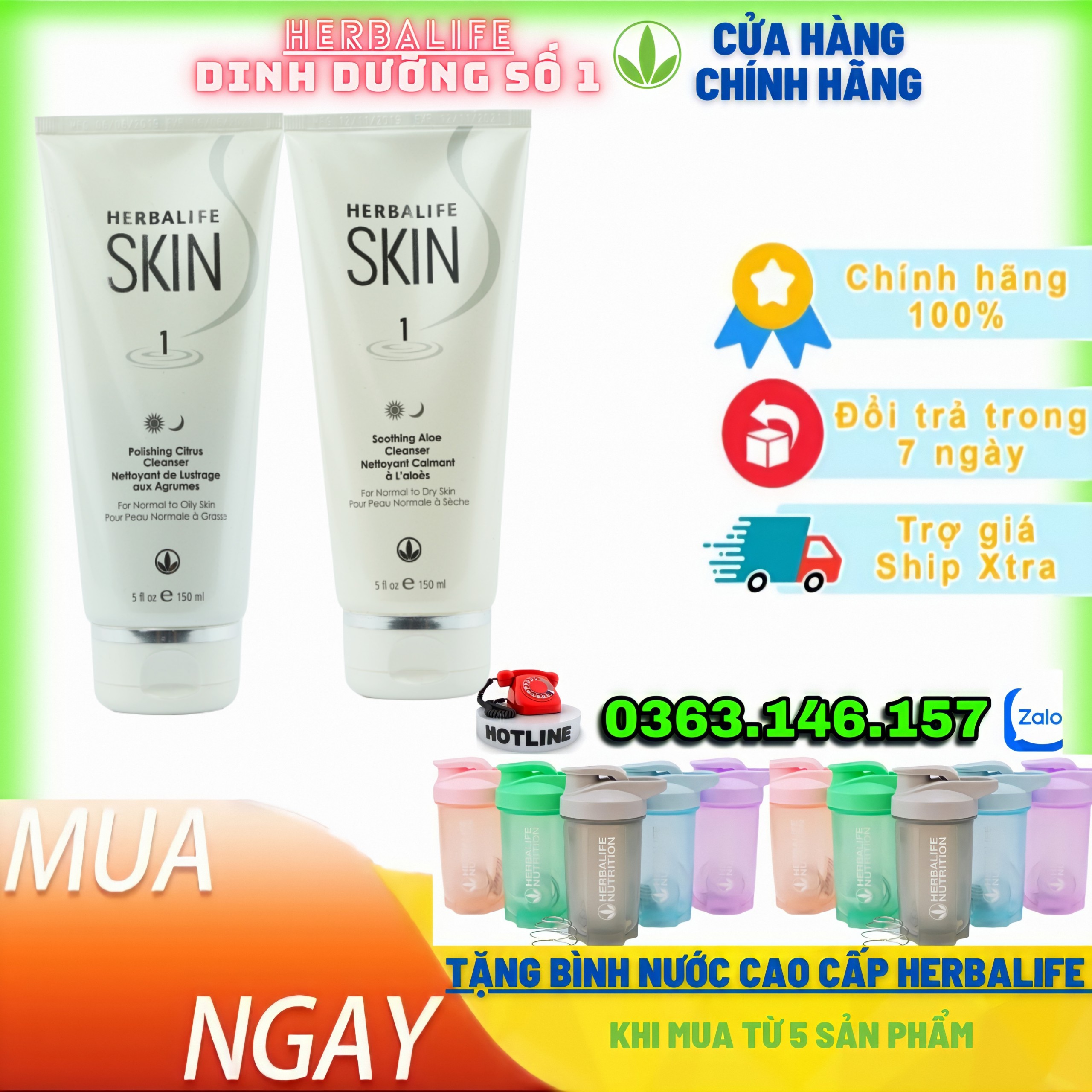 [Hcm]Khuyến Mãi] Ưu Đãi Tặng Bình Lắc Cao Cấp Herbalife Khi Mua 5 Sp Bất Kỳ | Gel Sữa Rửa Mặt Hbl Da Dầu & Da Khô - Kiểm Soát Nhờn Ngăn Ngừa Mụn - Làm Sạch Sâu Dưỡng Ẩm Giúp Cân Bằng Da Hỗ Trợ Làm Mờ Sẹo Và Vết Thâm [Chính Hãng]