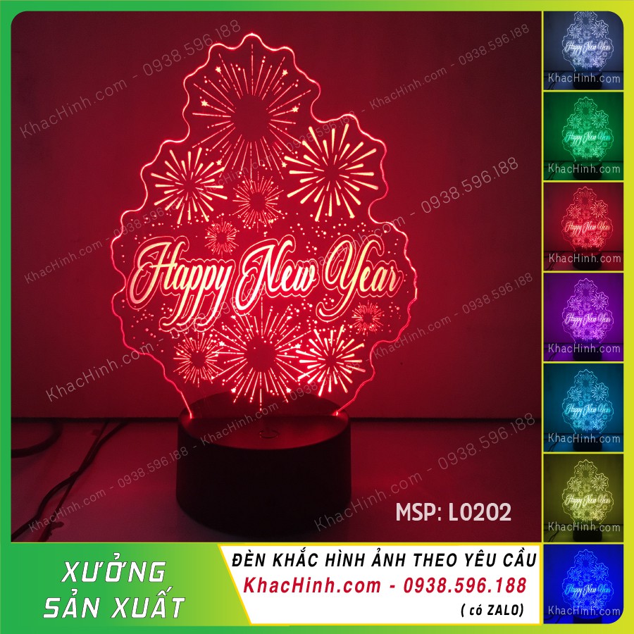 Đèn Led 3D HAPPY NEW YEAR 01 – Đèn Decor tết Happy New Year khachinh.com