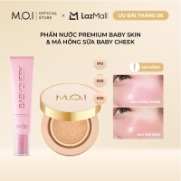 Bộ đôi phấn nước Premium Baby Skin và má hồng sữa ửng hồng tự nhiên Baby Cheek Blush Ink by MOI