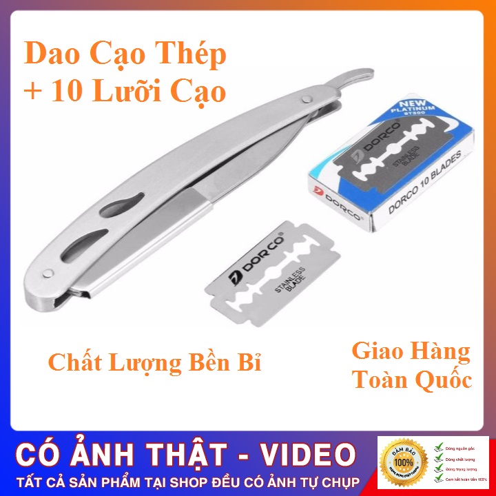 Dao Cạo Râu Tóc Đa Năng Làm Bằng Thép Cao Cấp Tặng Kèm 10 Lưỡi Cạo Droco