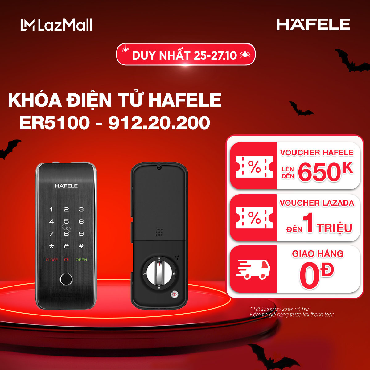 [MIỄN PHÍ LẮP ĐẶT] Khóa điện tử HAFELE ER5100 - 912.20.200