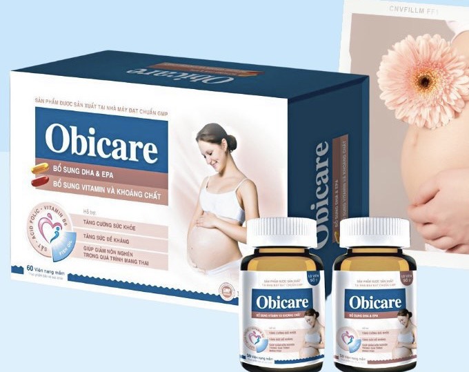 Viên uống bổ bầu giảm ốm nghén hai công thức OBICARE hộp 2 lọ x 30 viên