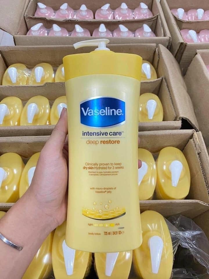 ?️Sữa Dưỡng Thể Vaseline - Mỹ: Màu Vàng Dưỡng Ẩm Cực Sâu Mùi Thơm Lúa Mạch Siêu Thư Giãn