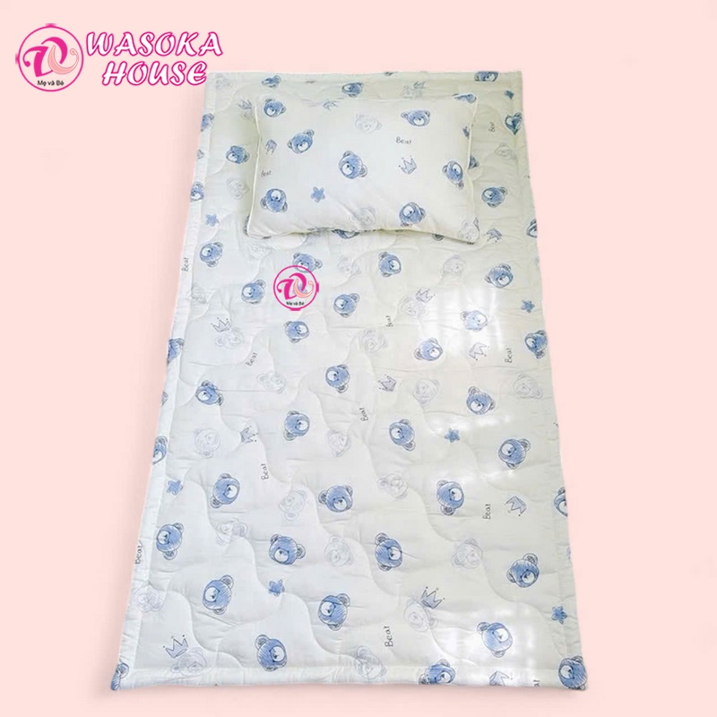 Bộ gối nệm cho bé mầm non tiểu học vải Tencel mềm mát thích hợp cho bé ngủ trưa tại lớp rất tiện lợ