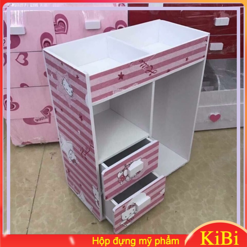 [Hcm]Kệ Mỹ Phẩm 2 Ngăn Màu Kitty Kệ Trang Điểm Tủ Mini Chất Lượng