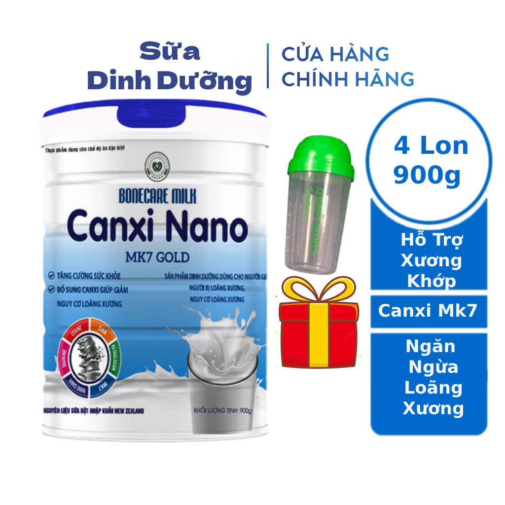 Sữa Canxi Nano MK7 Gold 900g bổ sung canxi dành cho người già và người lớn