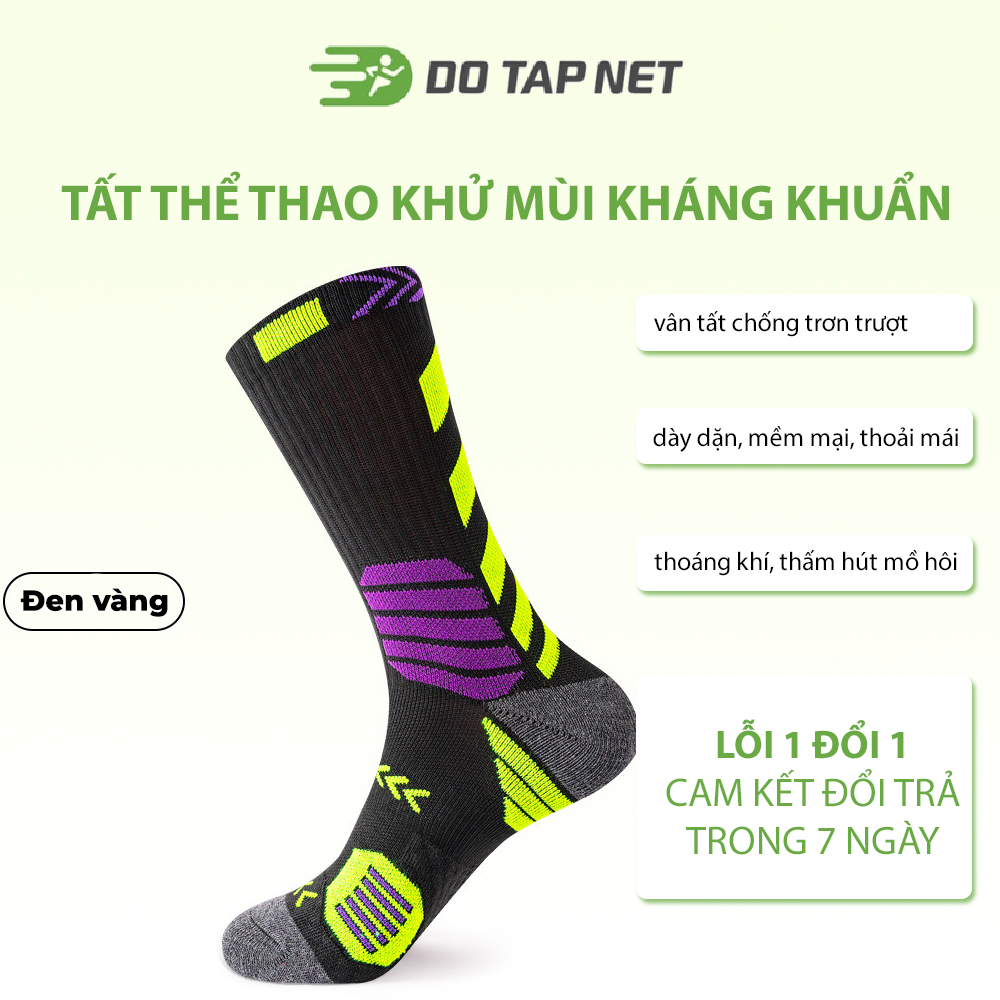Tất thể Thao Cổ Cao Chất Liệu Cotton Dày Dặn Chơi Bóng Rổ Bóng Đá Chạy Bộ