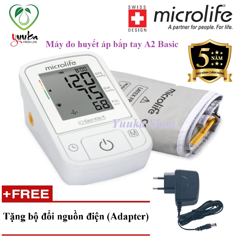 [Microlife Bp A2 Basic] Máy Đo Huyết Áp Bắp Tay A2 Basic Microliffe - Bảo Hành 5 Năm