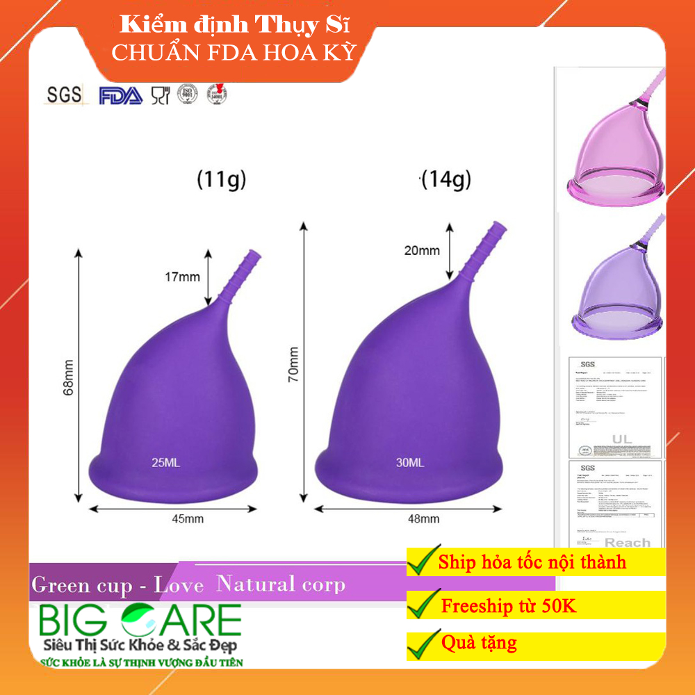 Cốc Nguyệt San Greencup Có Xét Nghiệm Của Thụy Sĩ Đạt Chuẩn Fda Hoa Kỳ Mềm Mại An Toàn Tiết Kiệm