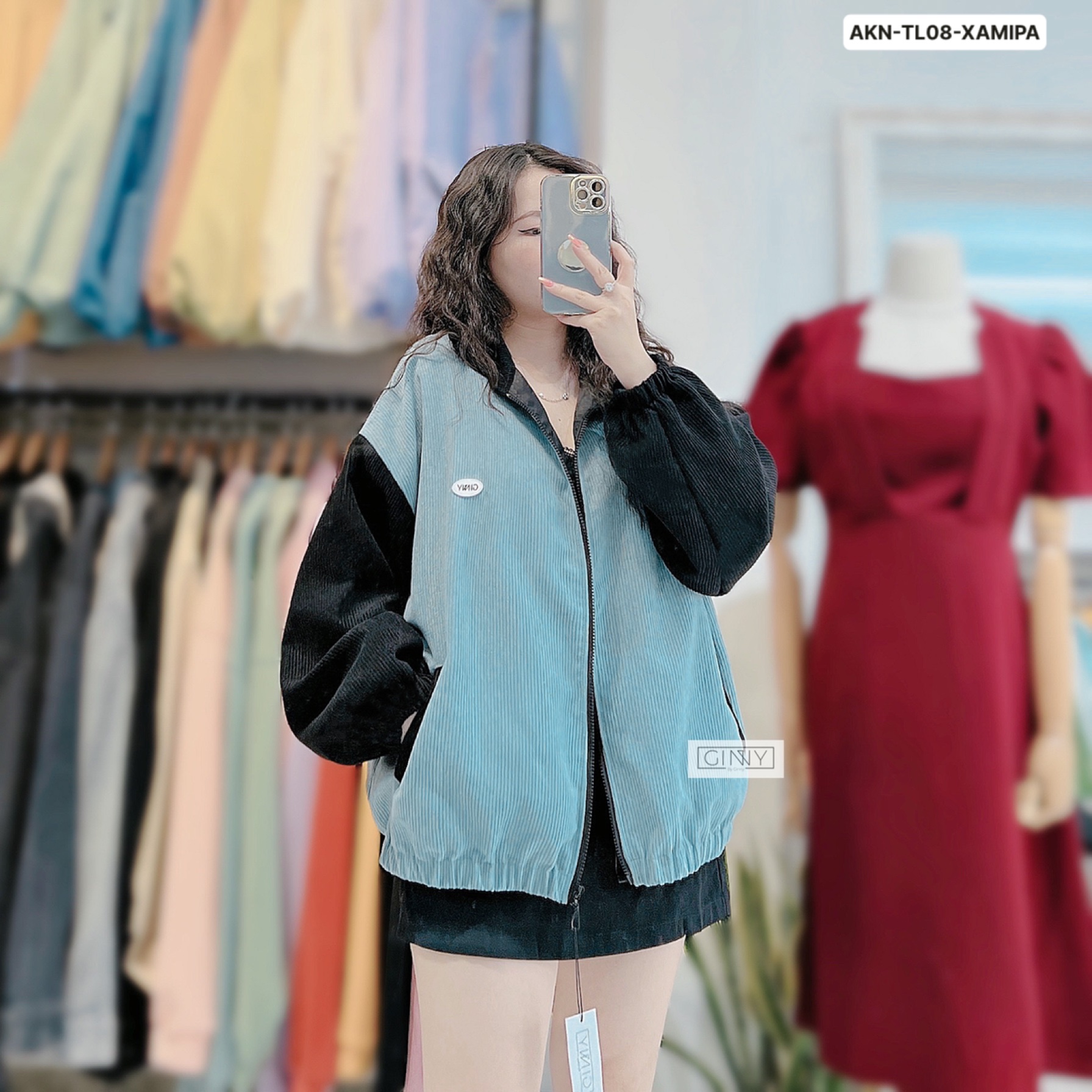 Áo khoác bomber varsity nhung phối Gin Club TL-08 | Áo khoác bomber varsity nam nữ form rộng