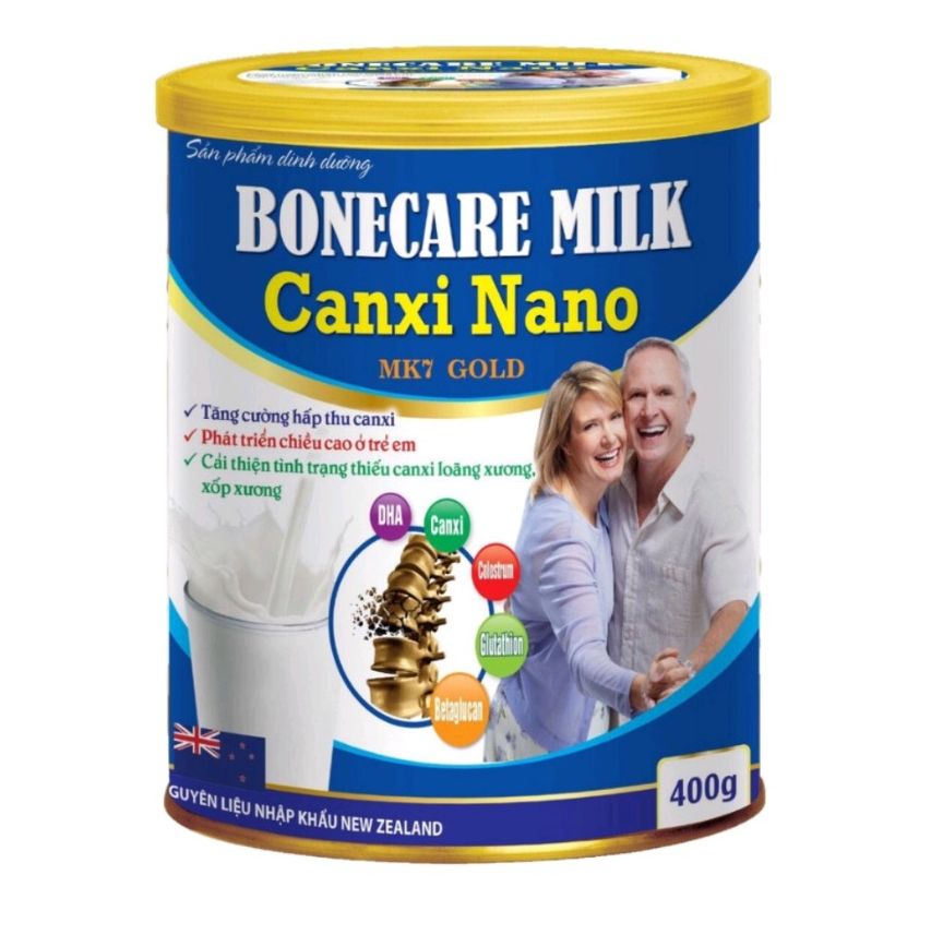 [400g HSD 2024] Sữa bột Bonecare Milk Canxi Nano MK7 Gold.