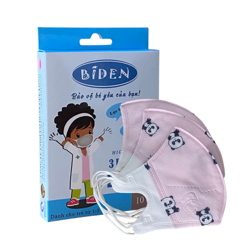 Combo 4 khẩu trang y tế em bé hình cá heo Biden chính hãng Cửu Long Face Mask ( Hộp 10 cái )