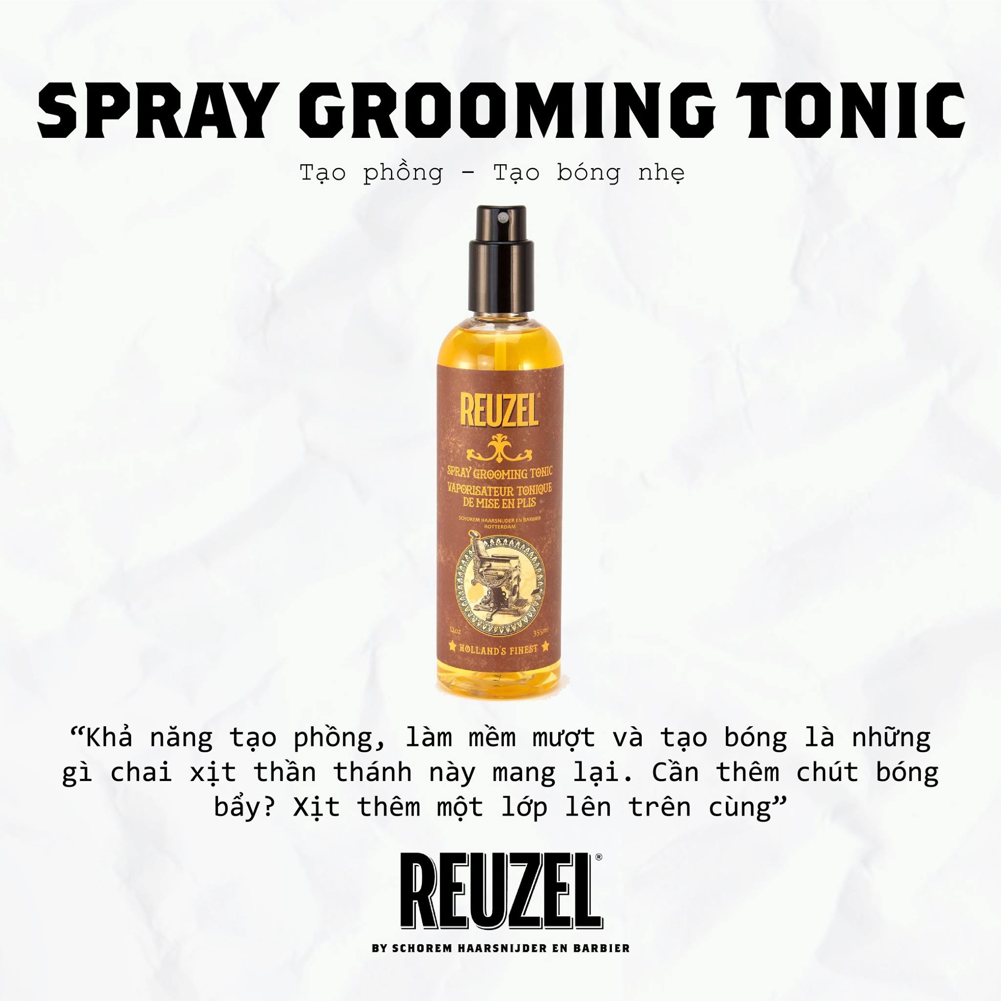 [Hcm]Xịt Dưỡng Tạo Phồng Reuzel Spray Grooming Tonic - 355Ml