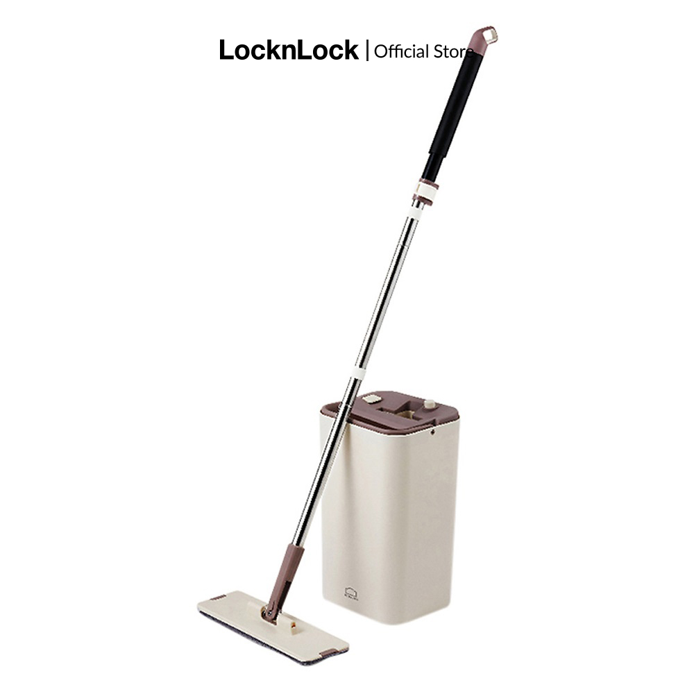 ETM471 - Bộ cây lau nhà Squeeze Flat Mop Lock&Lock - Chất liệu cao cấp trọng lượng nhẹ lau sạch vắt 