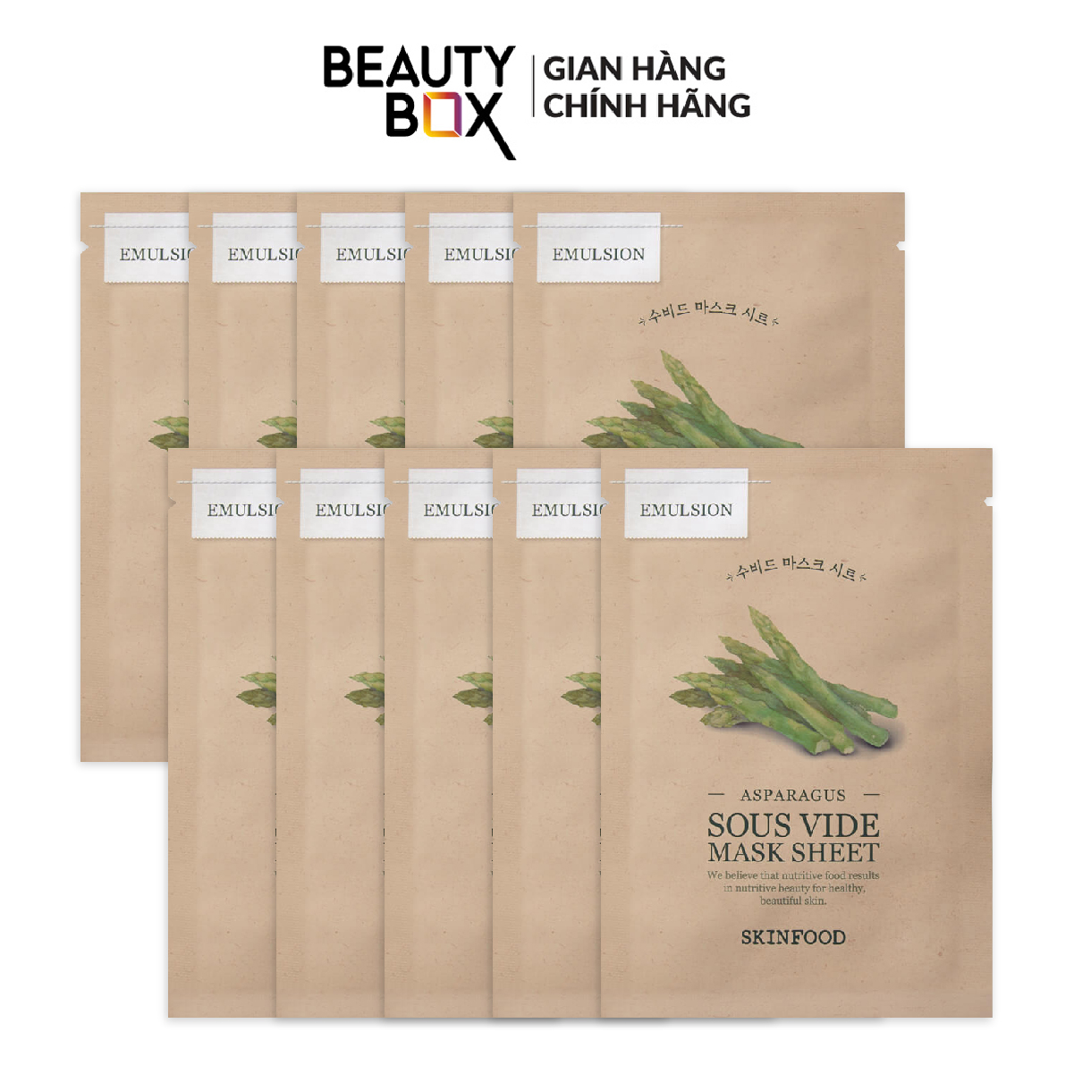 [Săn Sale]Combo 10 Mặt Nạ Giấy Rau Củ Asparagus Skinfood Sous Vide Mask Sheet 20G