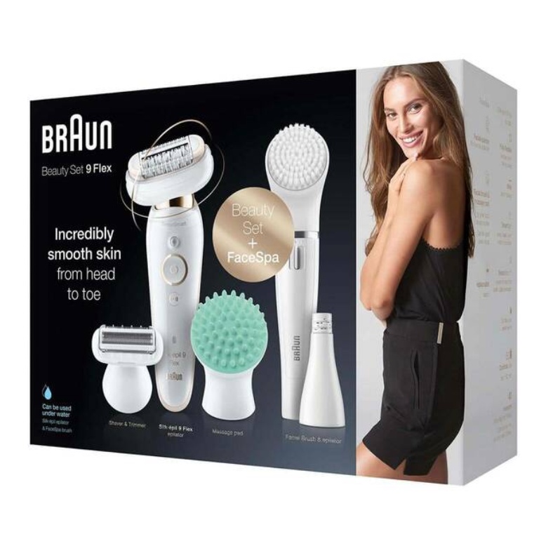 Máy cạo lông nhổ lông tẩy lông massage cho nữ Braun Silk-épil 9 Flex SES 9300 3D làm sạch vùng kín