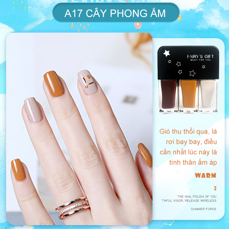 [HCM]3 cái / bộ Sơn móng tay không thấm nước Sơn móng tay màu hồng khô nhanh và lâu trôi