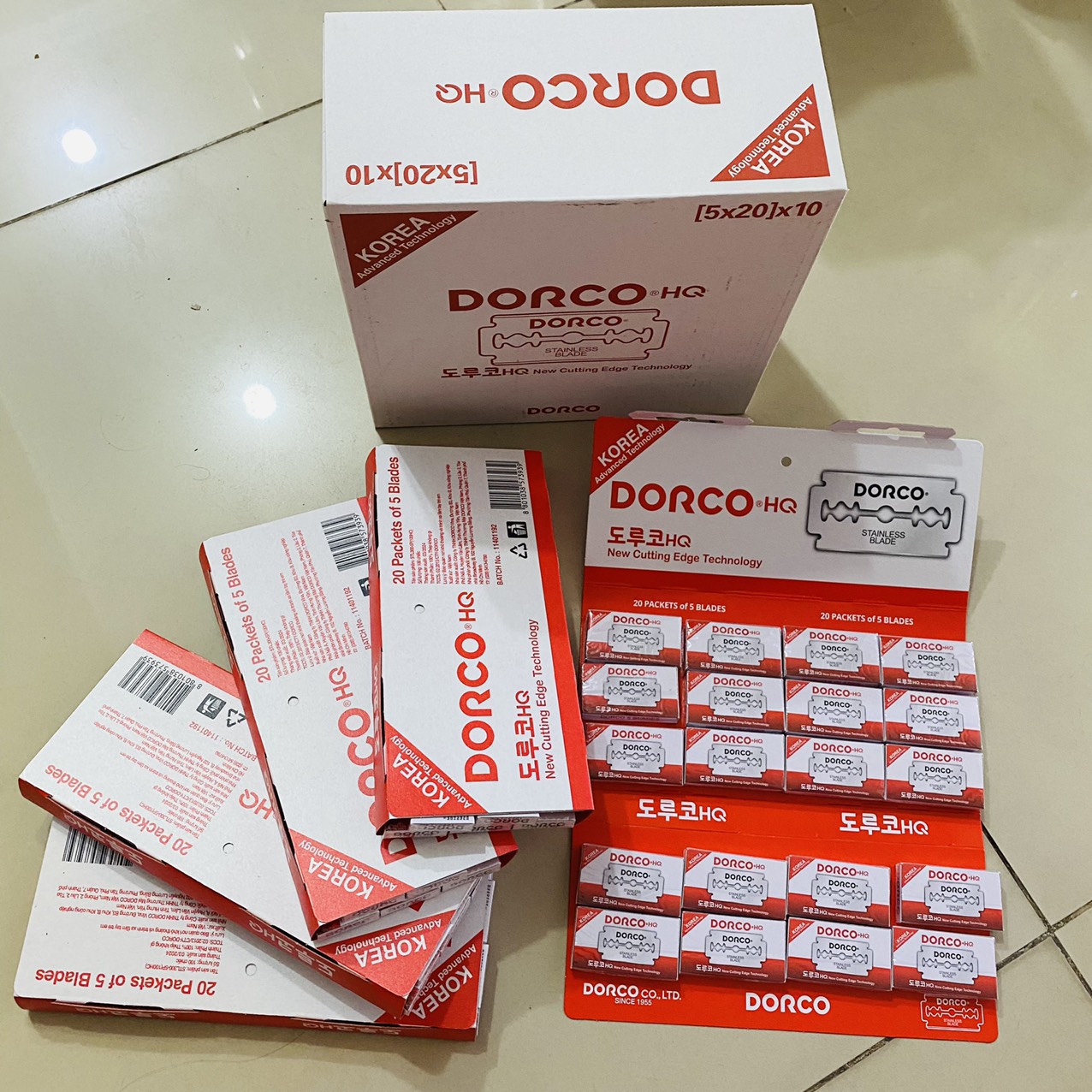 Lưỡi Dao Cạo Dorco HQ Hộp 100 Lưỡi Lam Dorco Đỏ