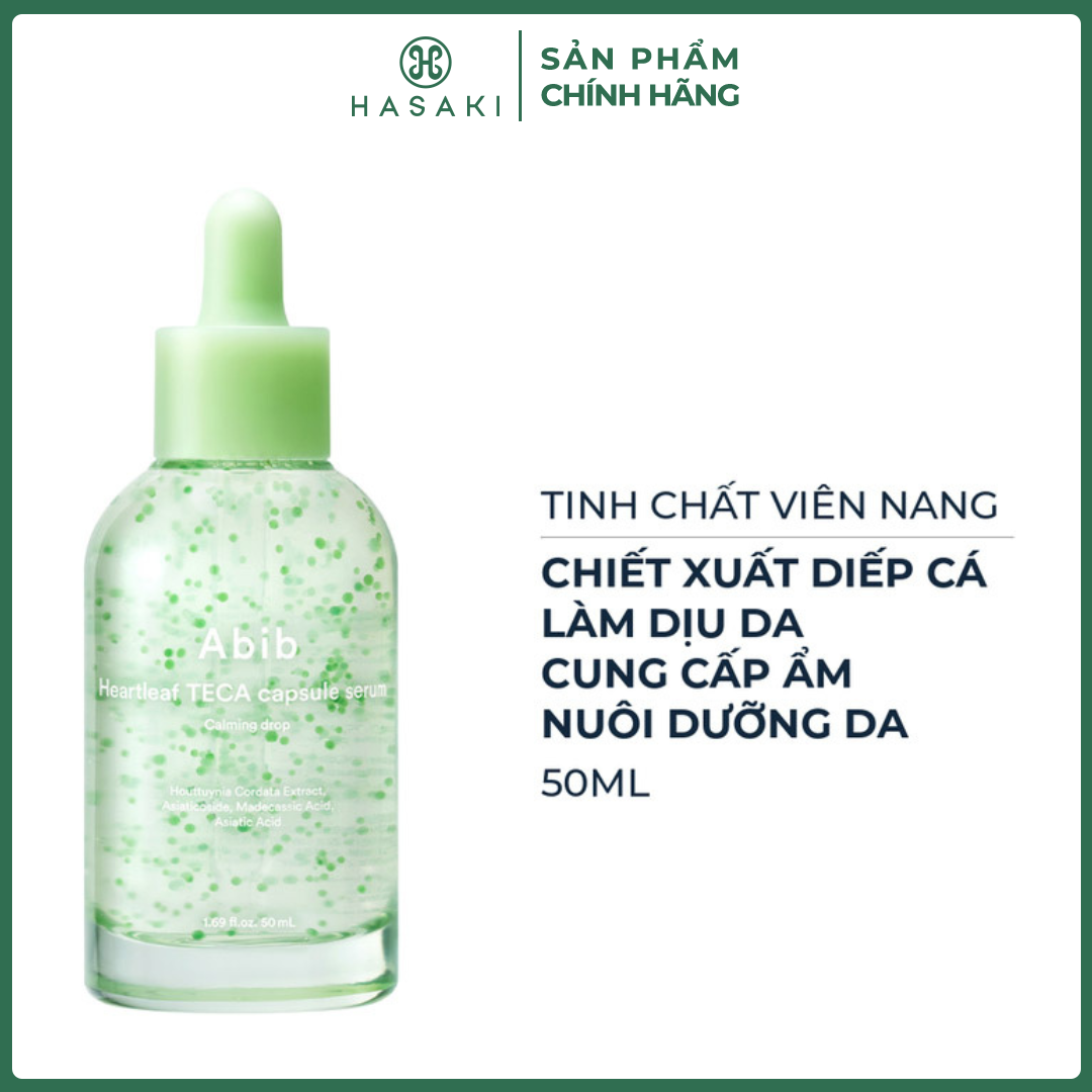 Tinh Chất Abib Viên Nang Diếp Cá Làm Dịu Da 50ml Heartleaf Teca Capsule Serum Calming Drop Hasaki Sả