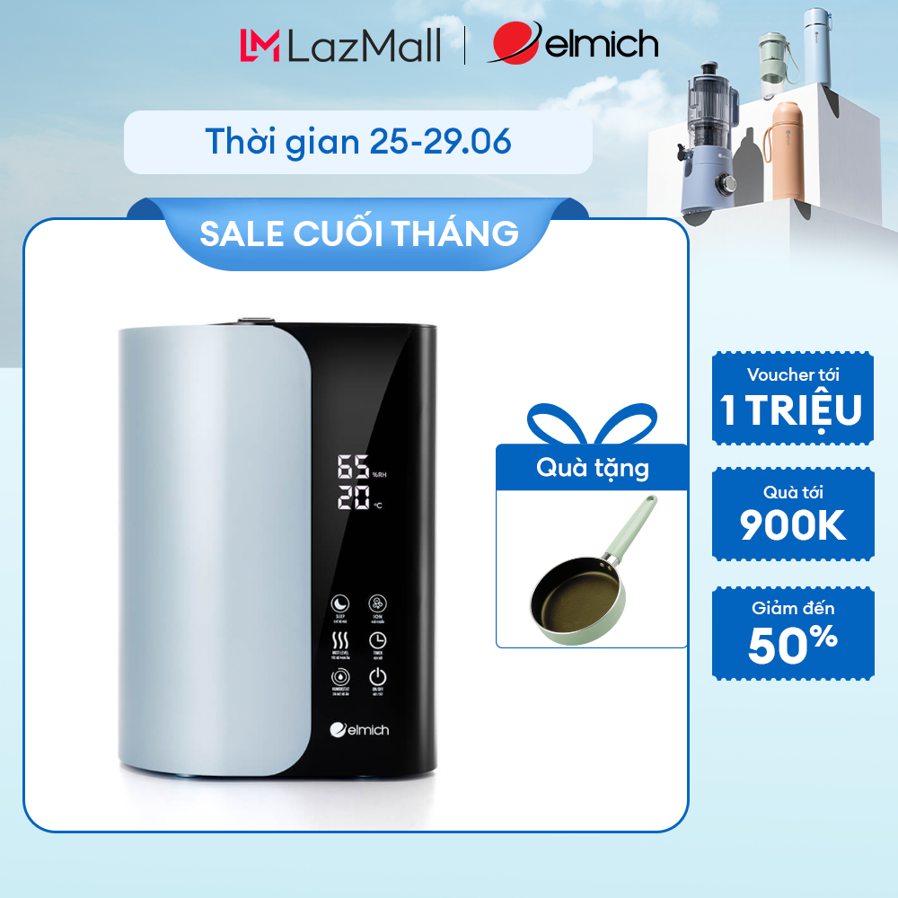 Máy tạo ẩm Elmich HE-8583 - Dung lượng 5L, Khử khuẩn ion, Điều khiển cảm ứng điện tử