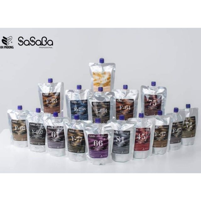[HÀNG CHÍNH HÃNG] THUỐC NHUỘM PHỦ BẠC SASABA TỰU CÂN BẰNG NHIỀU KHÚC MÀU TÚI 450ML