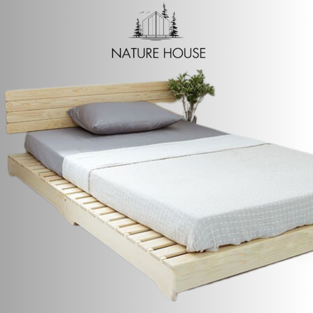 Giường ngủ pallet chân hộp gỗ thông hiện đại đa dạng kích thước