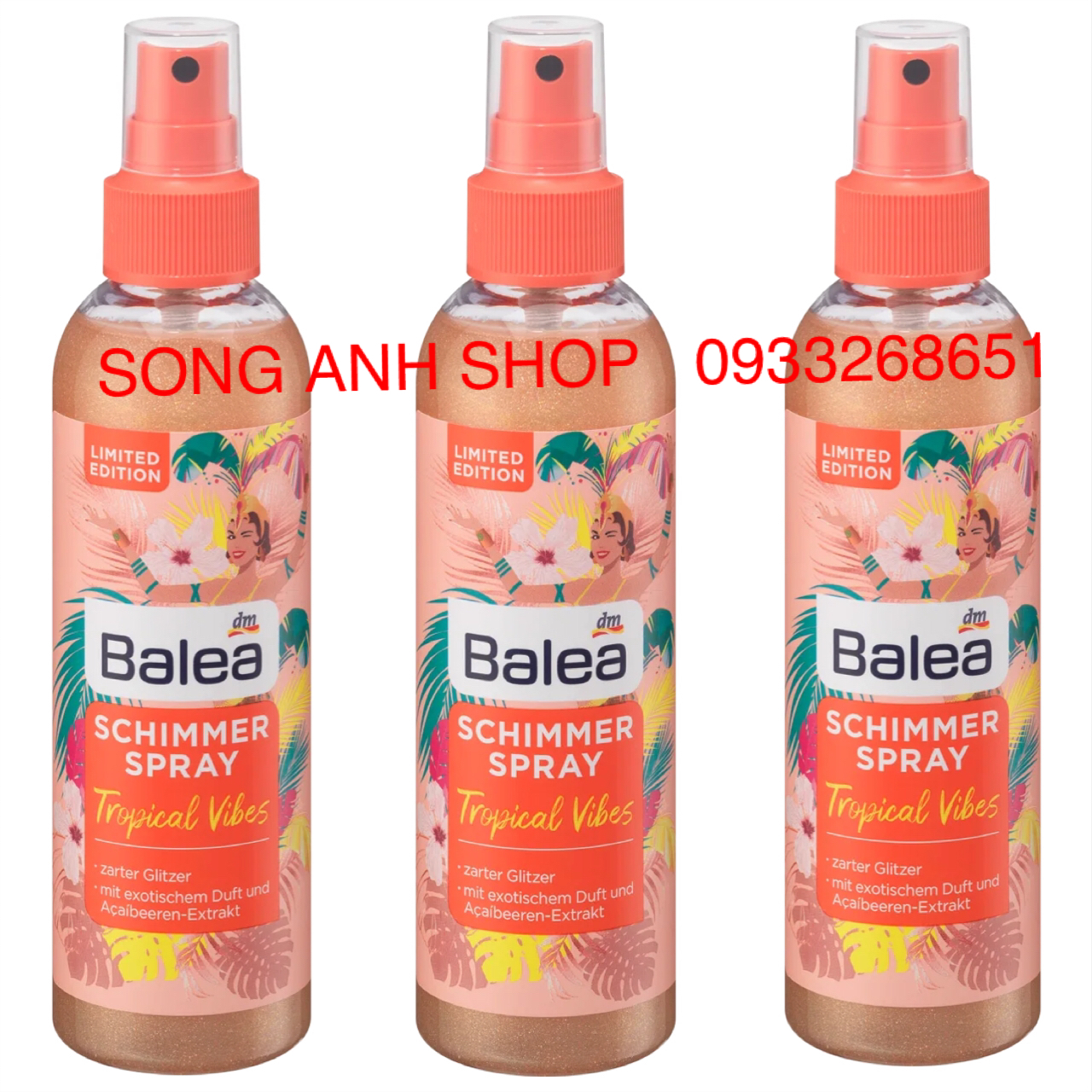 [HCM]Xịt thơm hiệu ứng ánh nhũ lấp lánh Balea Schimmer Spray Copacabana