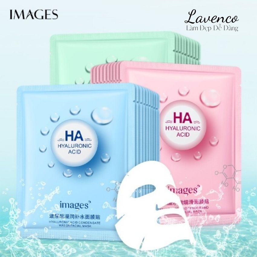 [10 Cái] mặt nạ dưỡng ẩm HA images mặt nạ HA Hyaluronic acid cấp ẩm dưỡng ẩm cho da khô làm sáng da La070 lavenco