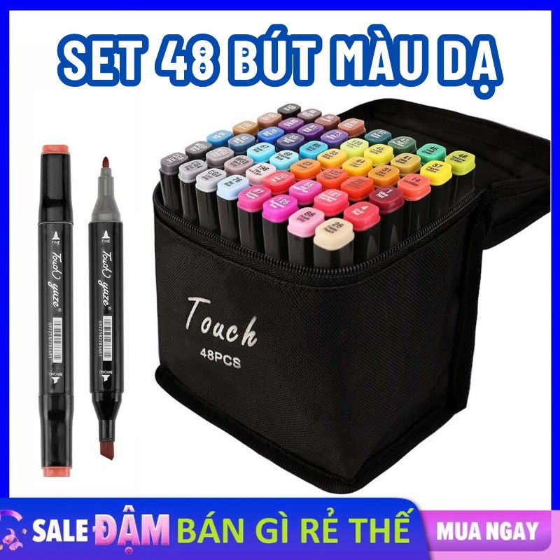 Bút Màu Dạ Vẽ Touch Chuyên Nghiệp Họa Cụ Tô Màu Dạ Vẽ Tranh Anime 48 Màu Cao Cấp - Bút Nước  Bút Chì