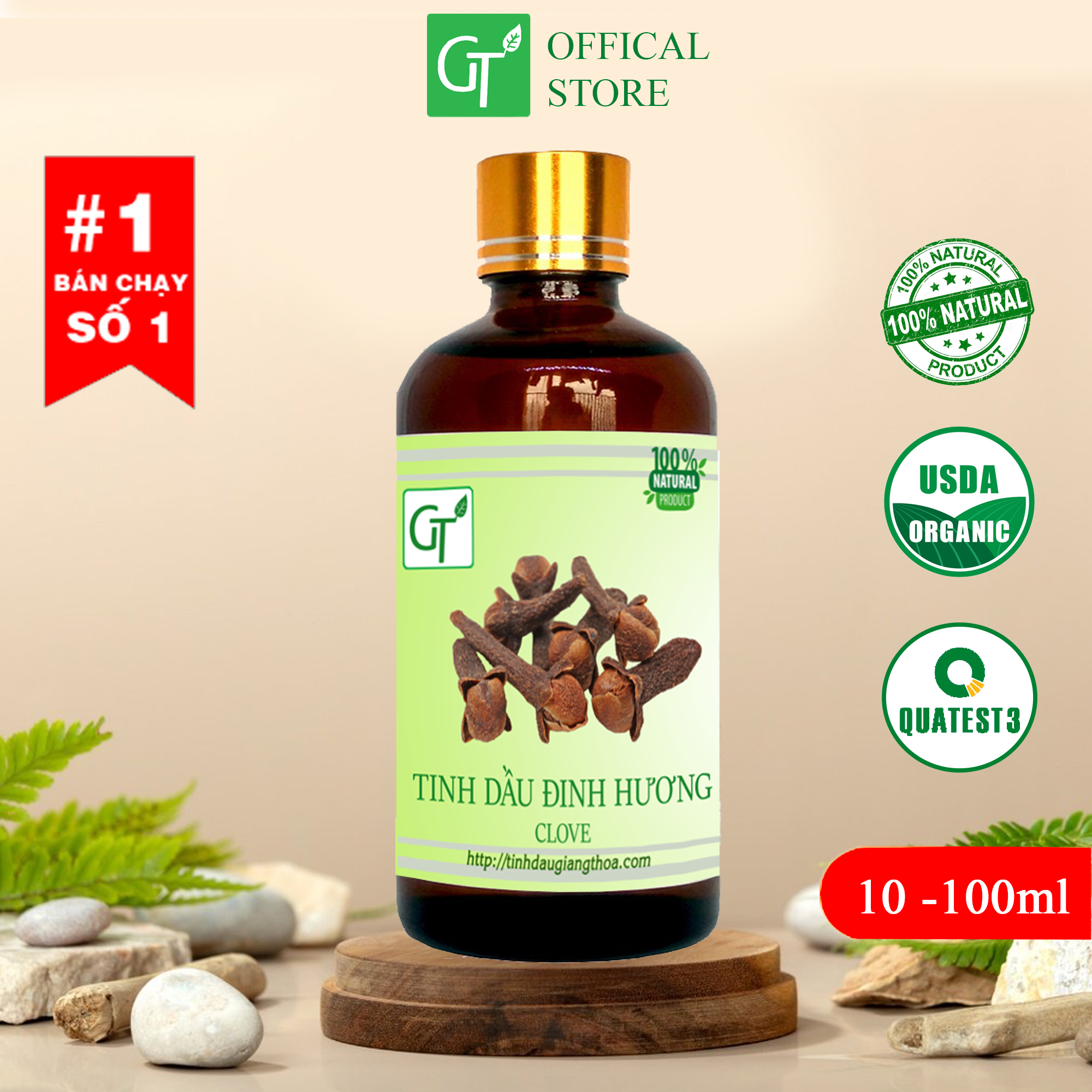 Tinh Dầu Đinh Hương Nguyên Chất Chai 10-100ml - Xông Phòng Giảm Đau Nhức Răng Hiệu Quả