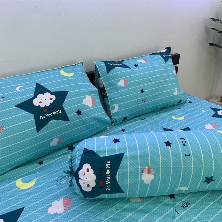 Drap Giường Ga Giường Cotton Thắng Lợi Mẫu Mới Mát Mềm Mịn Đẹp Vượt Thời Gian - Mẫu Sao Xanh