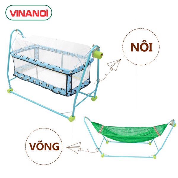[FREESHIP MAX] Nôi Võng Tự Động VINANOI NV2080X - Vừa làm NÔI và làm VÕNG rất tiết kiệm