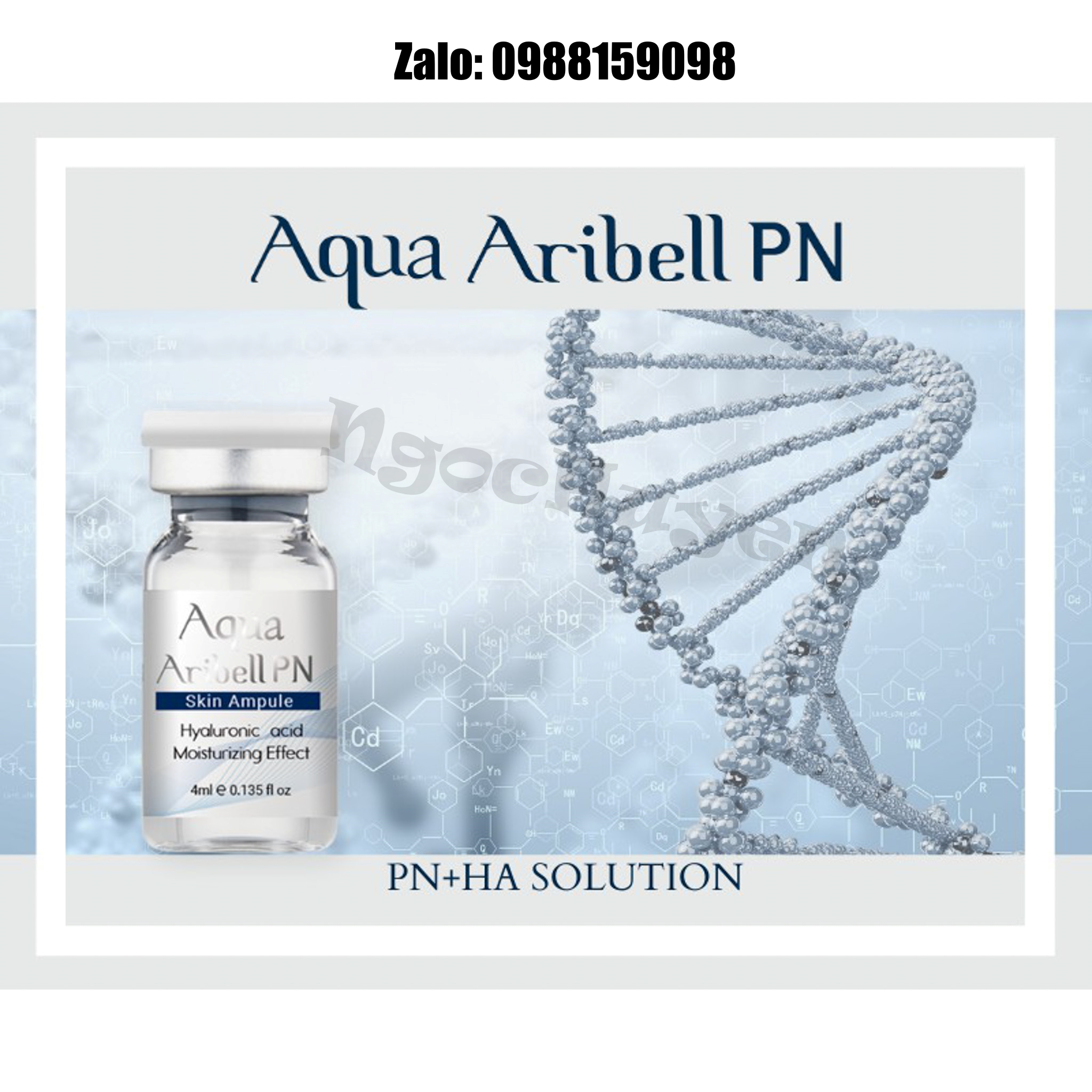 Tinh chất căng bóng da tiêm meso Cá Hồi Aqua Aribell PN - 1 hộp 10 lọ