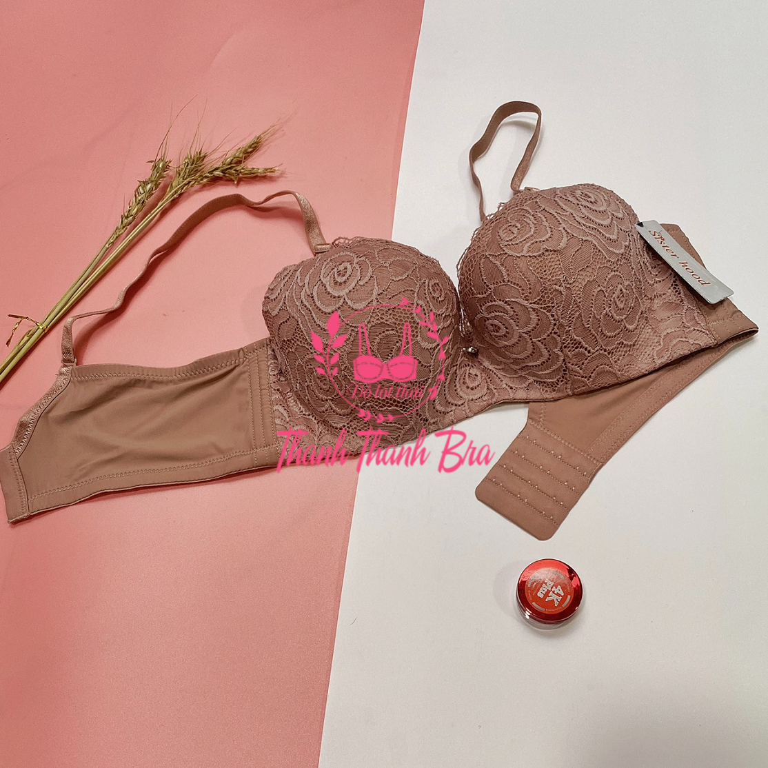 Áo ngực mút mỏng Big size bản to che khuyết điểm chất ren mềm mại bra nữ thái lan Sisterhood 937