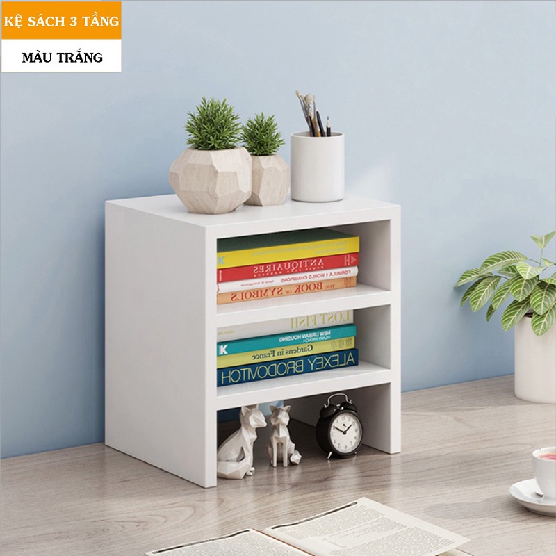 Kệ sách 3 tầng giúp bạn dọn dẹp gọn gàng không gian học tập và làm việc kích thước 26x16x28cm