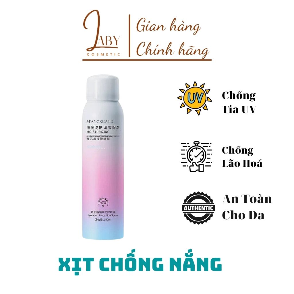 Xịt Chống Nắng M’aycreate Spf35 (150Ml) Bảo Vệ Da Không Trôi Cao Cấp - Hàng Chính Hãng Giúp Các Bạn Tự Tin Ra Nắng Mà Không Sợ Các Tia Uv Và Cháy Nắng