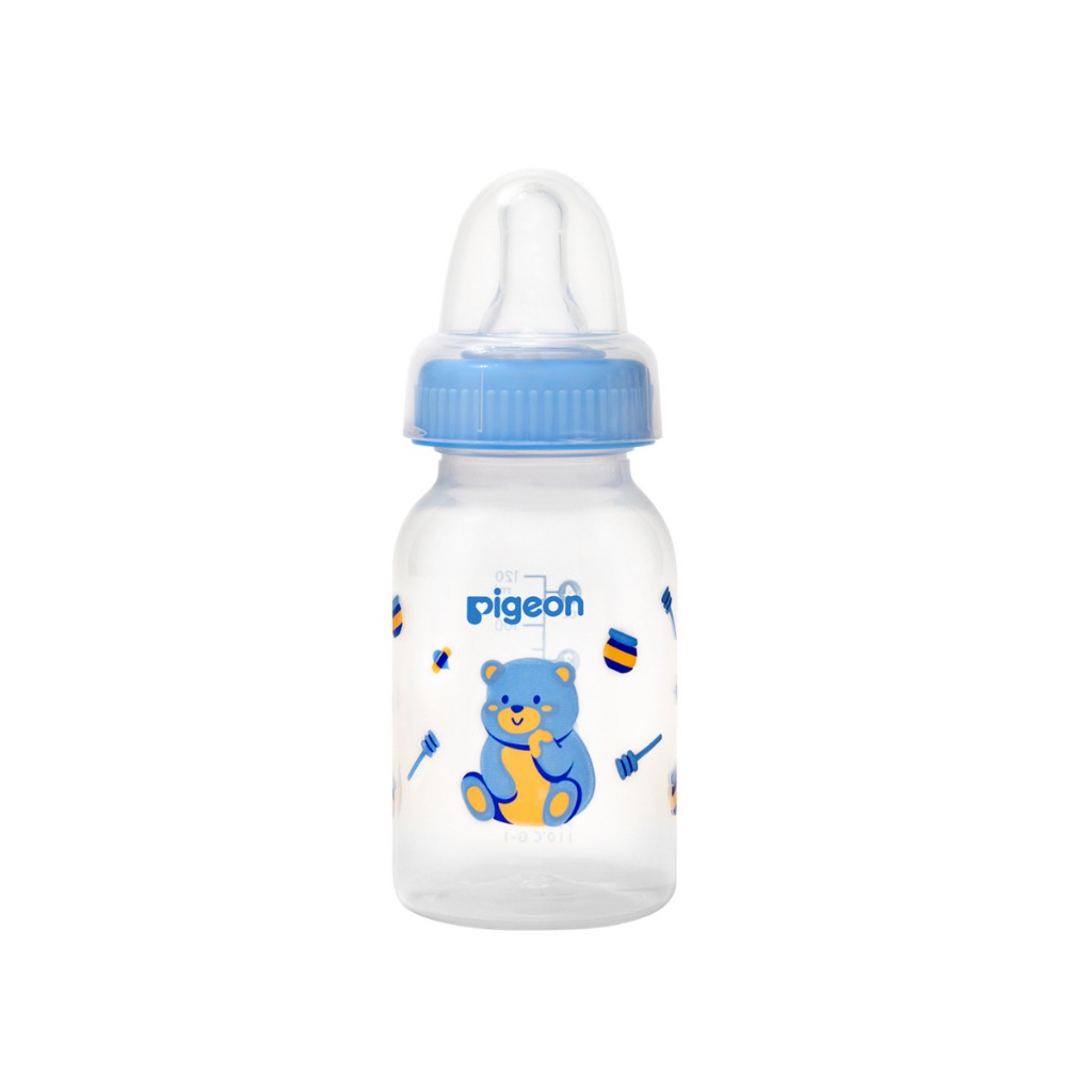 Bình Sữa Pigeon PP Tiêu Chuẩn Núm Ti Silicone Siêu Mềm Chống Sặc Hạn Chế Đầy Hơi Cho Bé 120ml 240ml