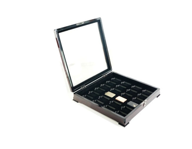 Hộp gỗ trưng bày bật lửa Zippo có ổ khóa an toàn