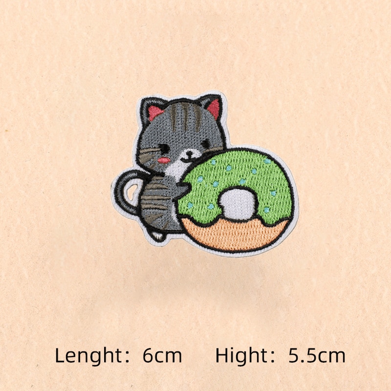 Sticker ủi nhiệt thêu logo hình con mèo siêu dễ thương cute độc đáo - Patch ủi quần áo N01