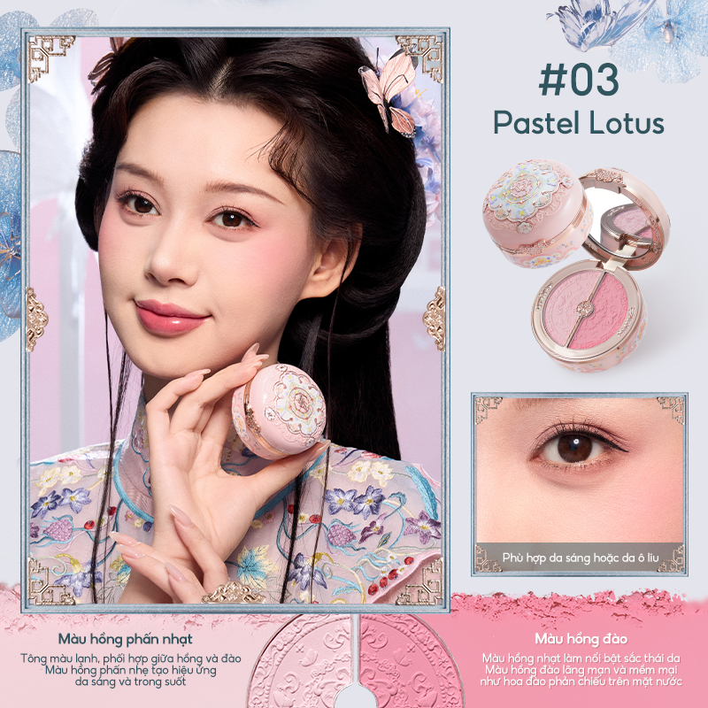Flower Knows Butterfly Cloud Collar Collection Hộp Phấn 2 Màu Phấn Highlight và Phấn Má Hồng 6g blus