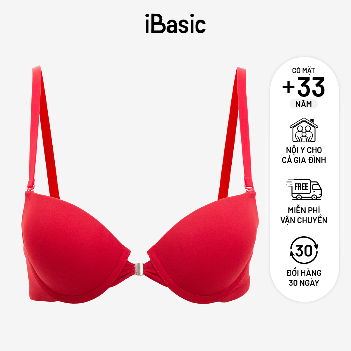 Áo ngực có gọng iBasic mút dày cài trước cup demi VA149-1
